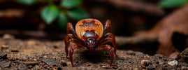Tique en gros plan sur un sol forestier, illustrant l'article SANUSq Health sur la maladie de Lyme et les compléments