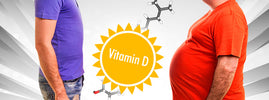 Silhouettes de deux hommes de corpulence différente près d'un soleil symbolisant la vitamine D — SANUSq Health