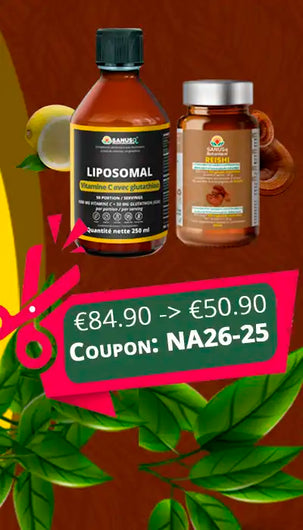Combo Vitamine C Liposomale et Champignon Reishi SANUSq Health – économisez 34 € pour de meilleurs résultats