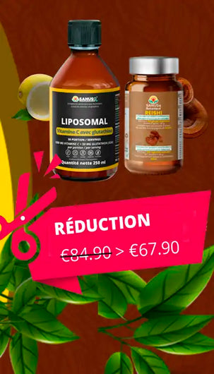 Combo Vitamine C Liposomale et Champignon Reishi SANUSq Health – économisez 17 € pour de meilleurs résultats