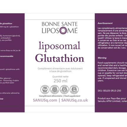 Glutathion liposomal - 250ml | SANUSq Health