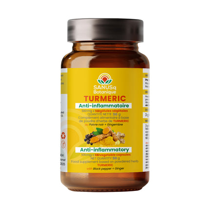 Curcuma (Curcuma longa L) gélules - 500 mg | SANUSq Health