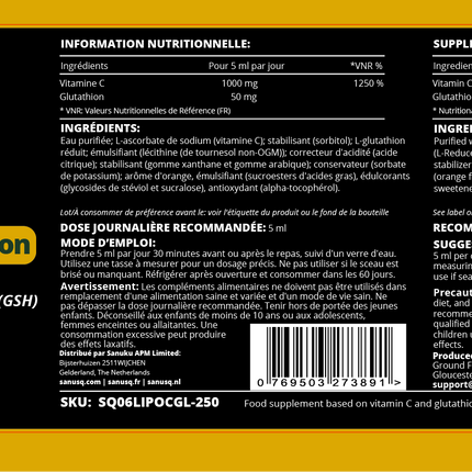 Liposomale Vitamine C avec Glutathion