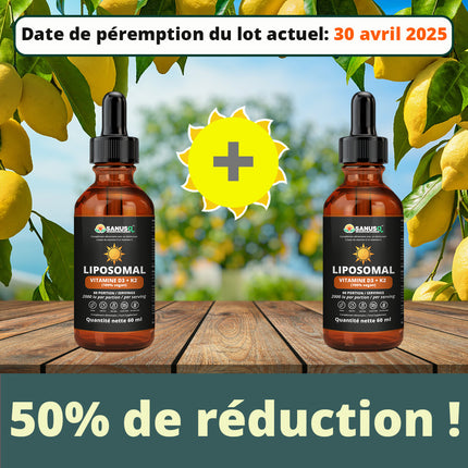 Liposomale Vitamine D3+K2 - 50% de réduction