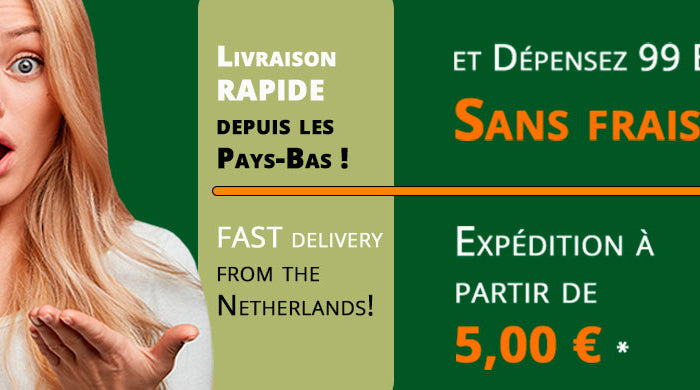 Livraison rapide depuis les Pays-Bas, sans frais dès 99 EUR d'achat, expédition à partir de 5,00 €