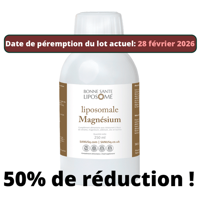 Magnésium liposomal SANUSq Health 250 ml - 50% de réduction, à consommer avant février 2026