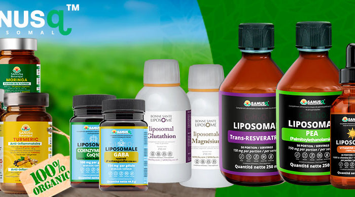 Gamme complète SANUSq Health – compléments biologiques Botanique et suppléments liposomaux