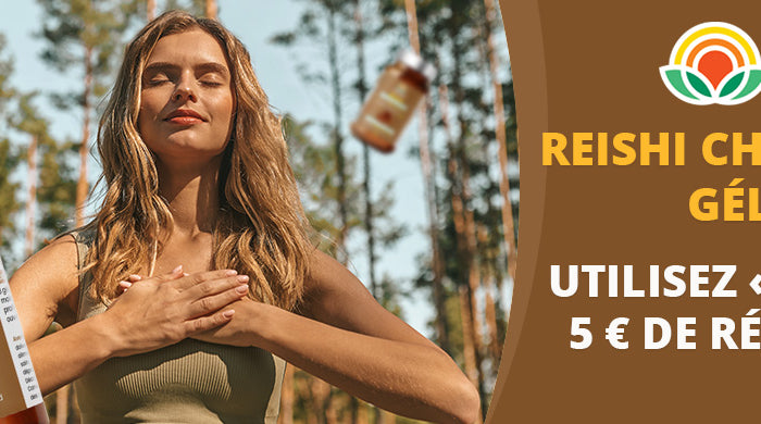 SANUSq Botanique Reishi Champignon Gélules – code promo REISHI-5 pour 5 € de réduction