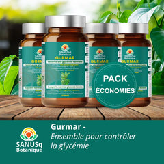 Pack économies Gurmar SANUSq Botanique – ensemble 4 flacons pour contrôler la glycémie naturellement