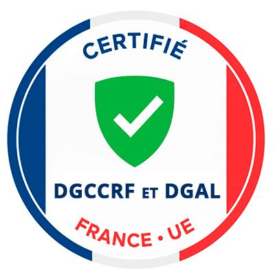 Badge de certification SANUSq HealthDGCCRF et DGAL - Approbation réglementaire française pour les compléments alimentaires