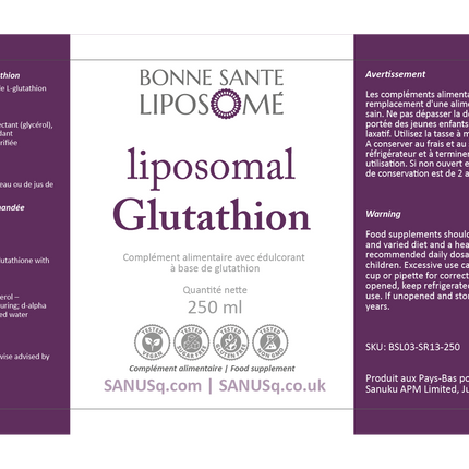 Glutathion liposomal - 250ml | SANUSq Health